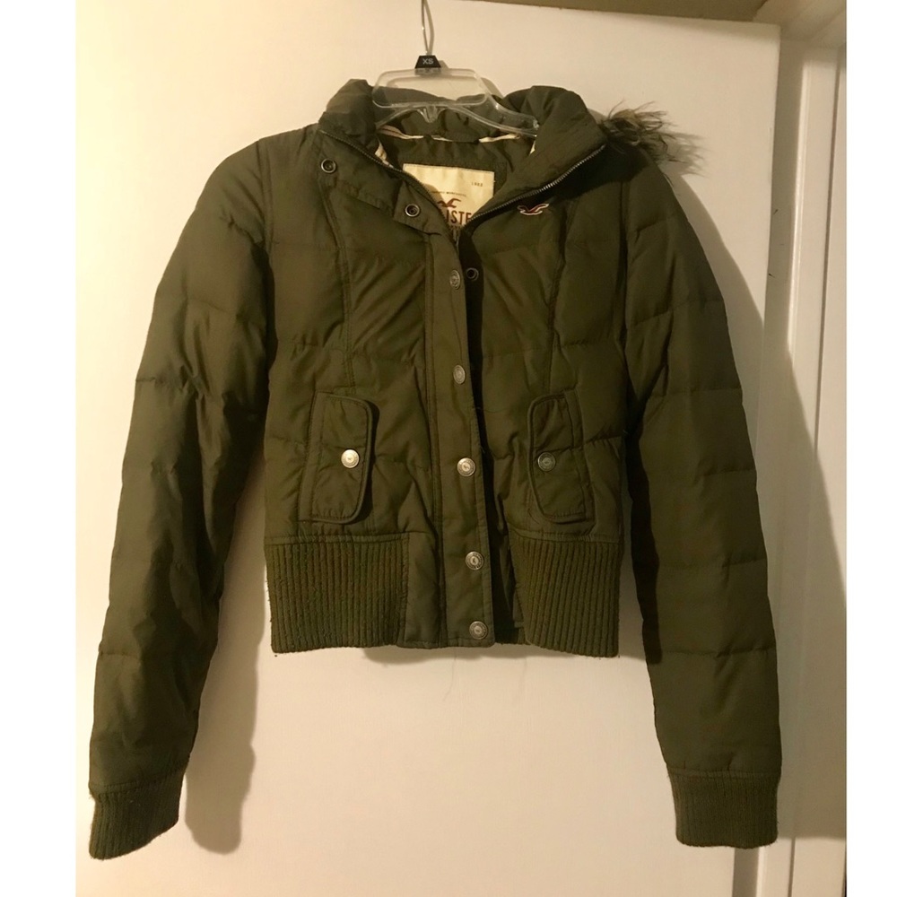 Holister Bomber Jacket with fur lined hoodie